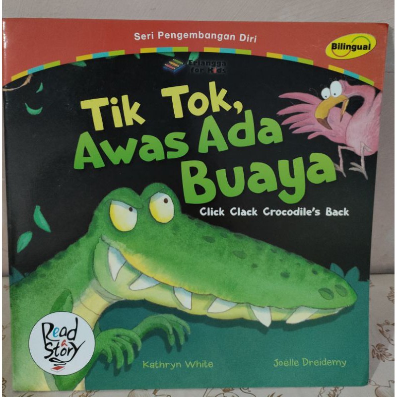 Buku cerita bilingual anak Tik tok awas ada buaya