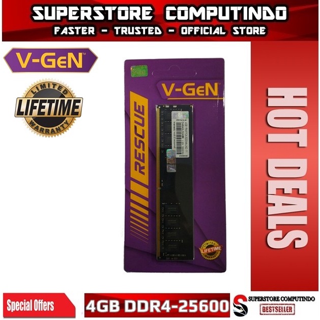 RAM V-GEN Rescue DDR4 4GB PC25600/3200Mhz LONG DIMM