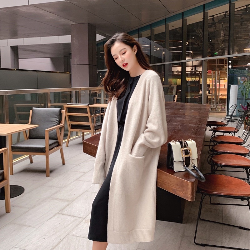 [ Premium Actress Series ] Fury Knit Long Cardigan Premium ( Cardigan Panjang Rajut Bulu )