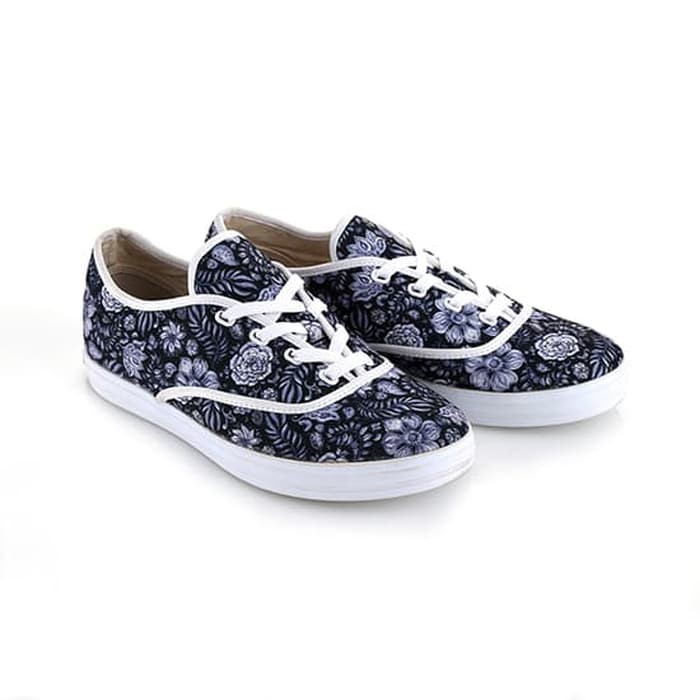 PIERO SNEAKERS LEA - BLACK/FLORAL - Hitam, 37