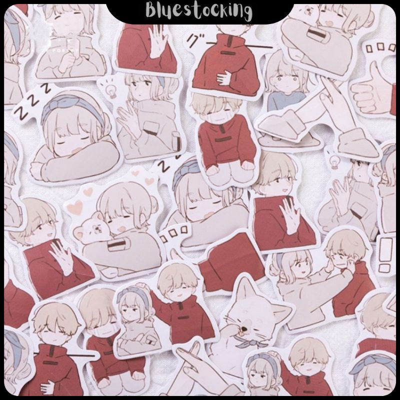 

45 pcs STICKER KAWAII LUCU untuk SCRAPBOOK / JURNAL / DIARY anak sekolah