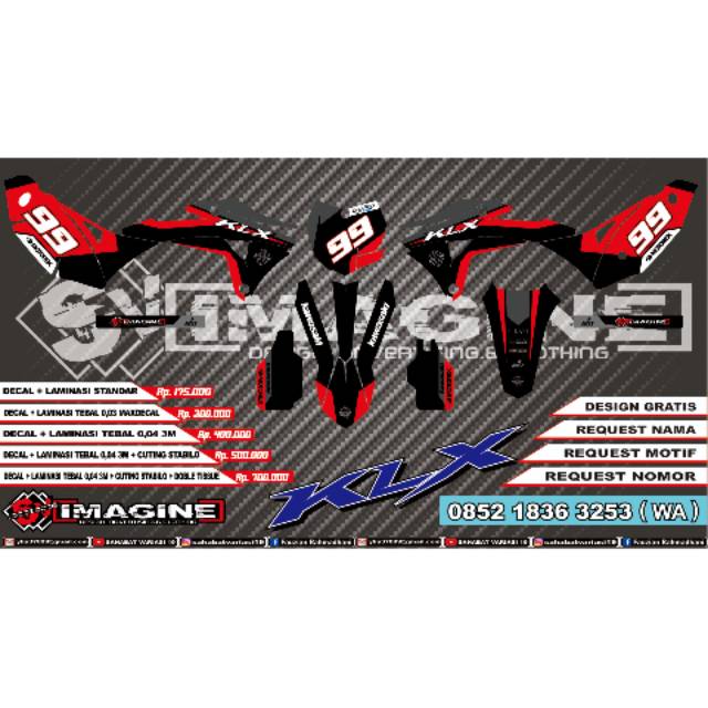 Decal KLX gordon, + laminasi standar dop/glossy