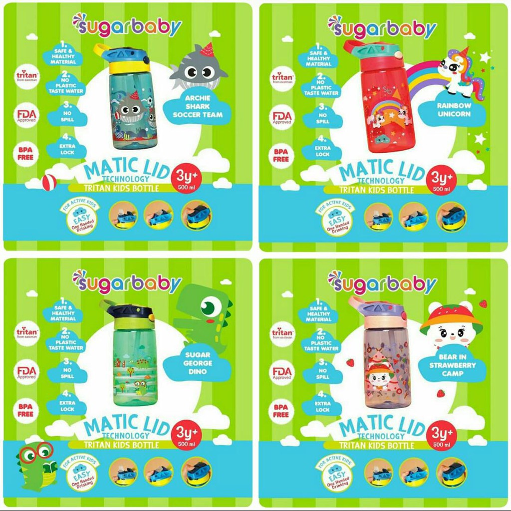 Sugar Baby Tritan Kid Bottle 350ml / 480ml / 500ml / Botol Minum Anak