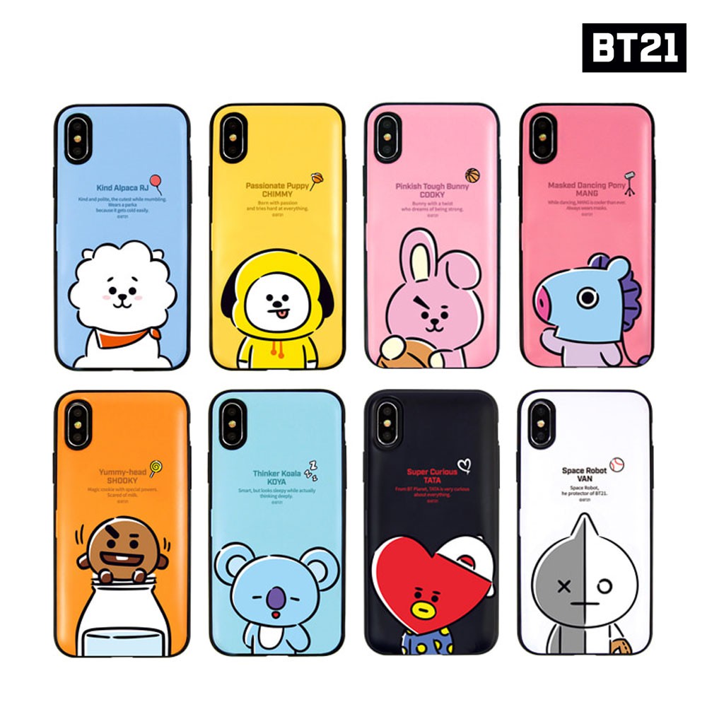 Kasus BTS BT21 Resmi Authentic Barang Hang Out Kartu Multi 