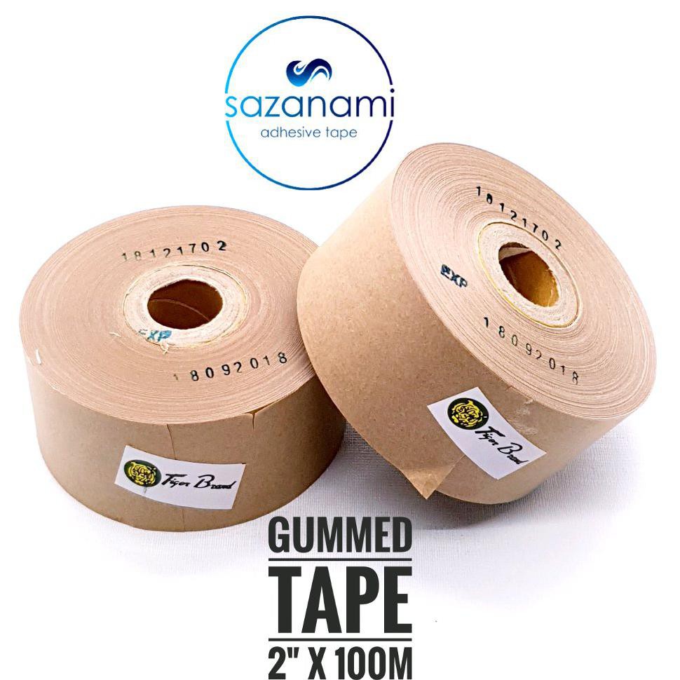 

TERMURAH Lakban Air 2 Inch x 100M Gummed paper craft Tape Tiger Kraft 1 ROLL