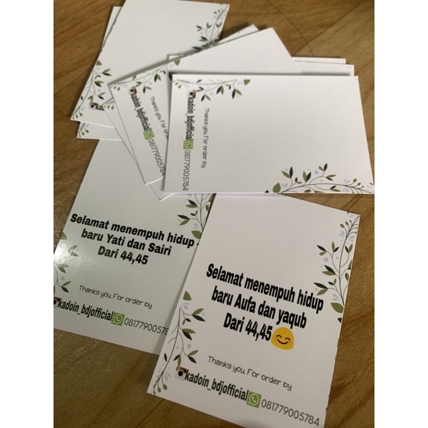 kartu ucapan custom premium tebal (6x9cm)