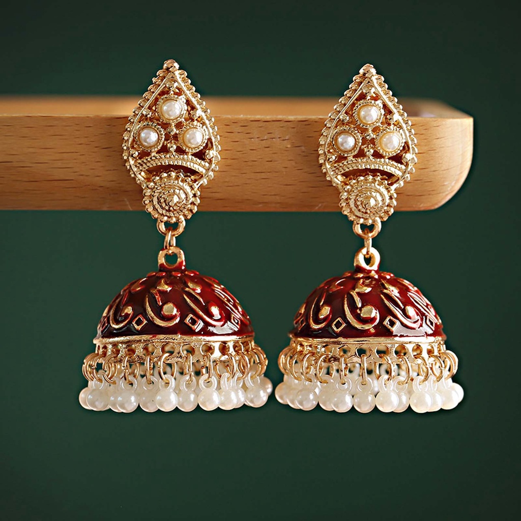 Hu Hu Hu Hu Hu Alat Bantu Pasang Kacamata♡ 1 Pasang Anting Bentuk Tetesan Air Aksen Mutiara Imitasi Model Hollow Bahan Alloy Untuk Wanita