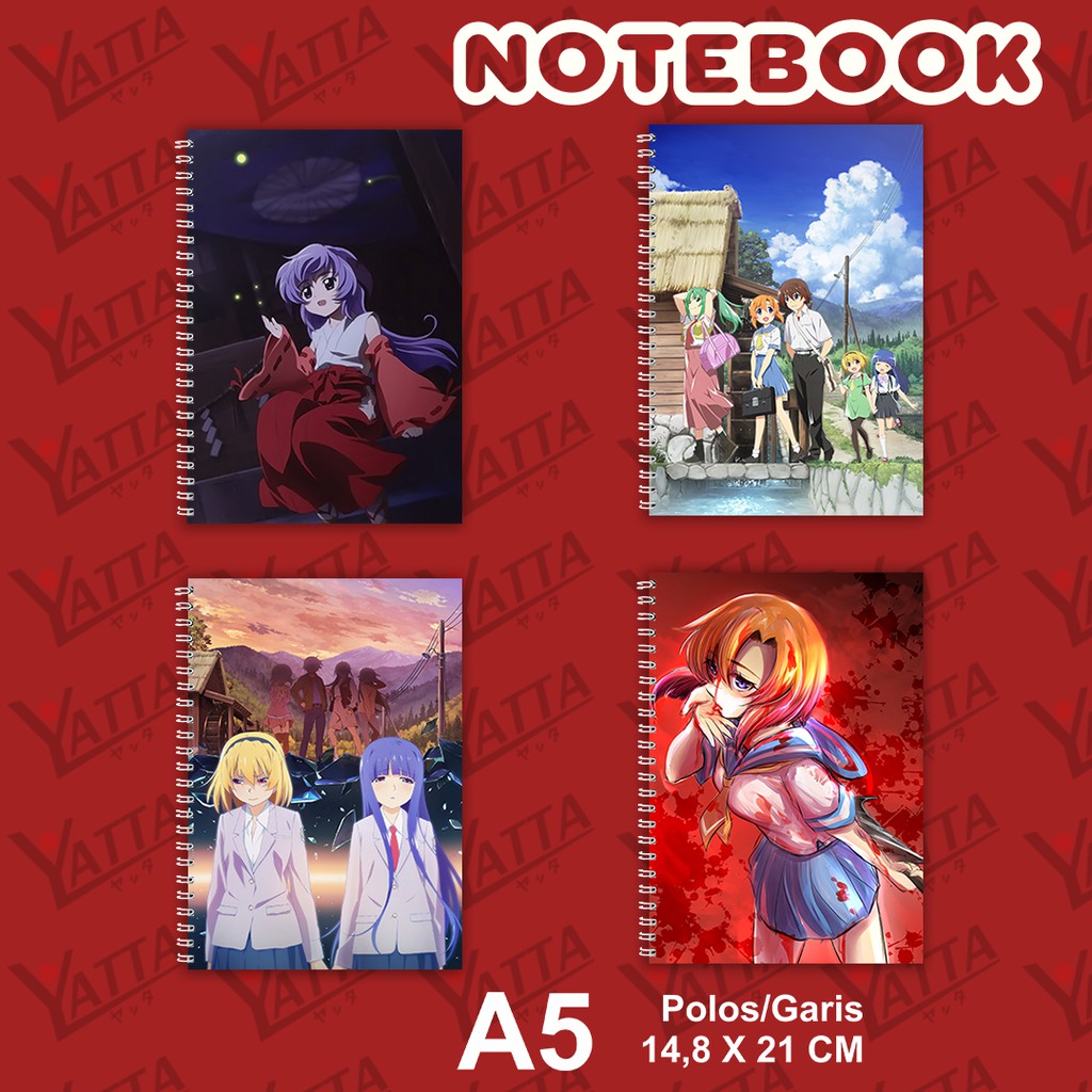 

Notebook Anime ukuran A5 14,6 cm x 21 cm Higurashi when they cry