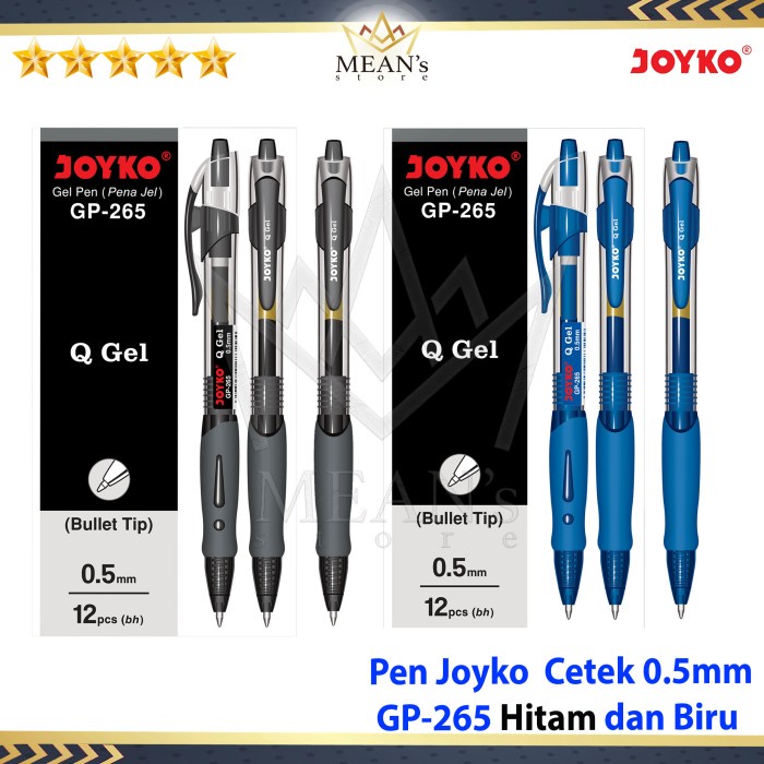 

Pen Joyko Q Gel GP-265 0.5mm / Pulpen Gel Joyko Cetek- Hitam, Biru - Biru Termurah