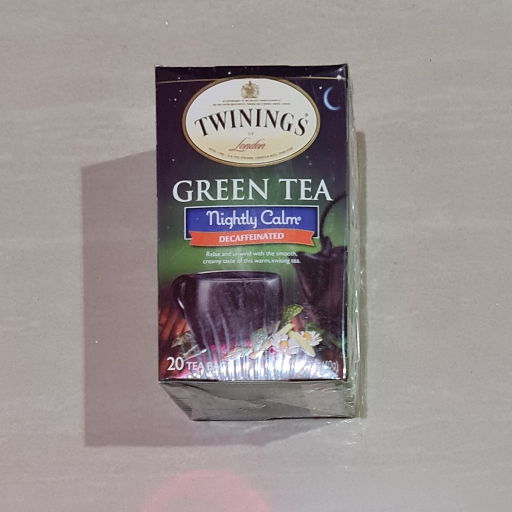 Teh Twinings Green Tea Nightly Calm Decaffeinated 20 x 2 Gram