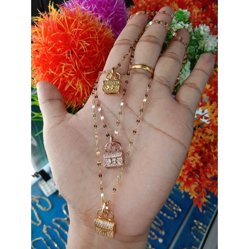 kalung titanium liontin herme herme