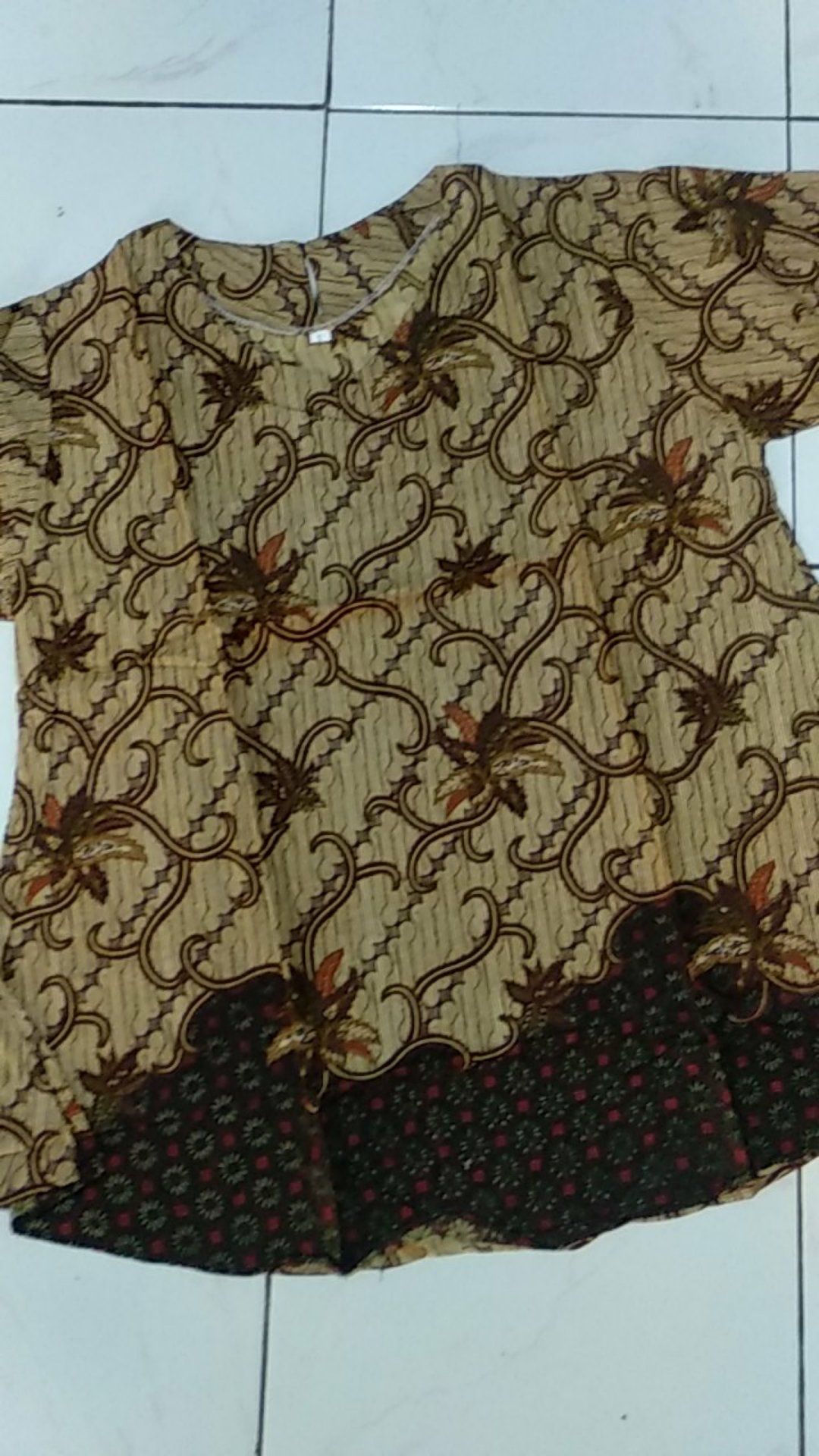 [cod] Tey-17 Batik Wanita Asj Sa Hrb026 Kenongo Kemeja Tosca Pendek