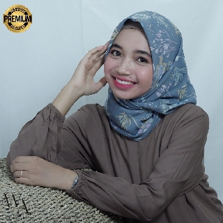 HIJAB CANTIK HANA BY WEARMOURA WARNA  BLUE YANG  ELEGAN 