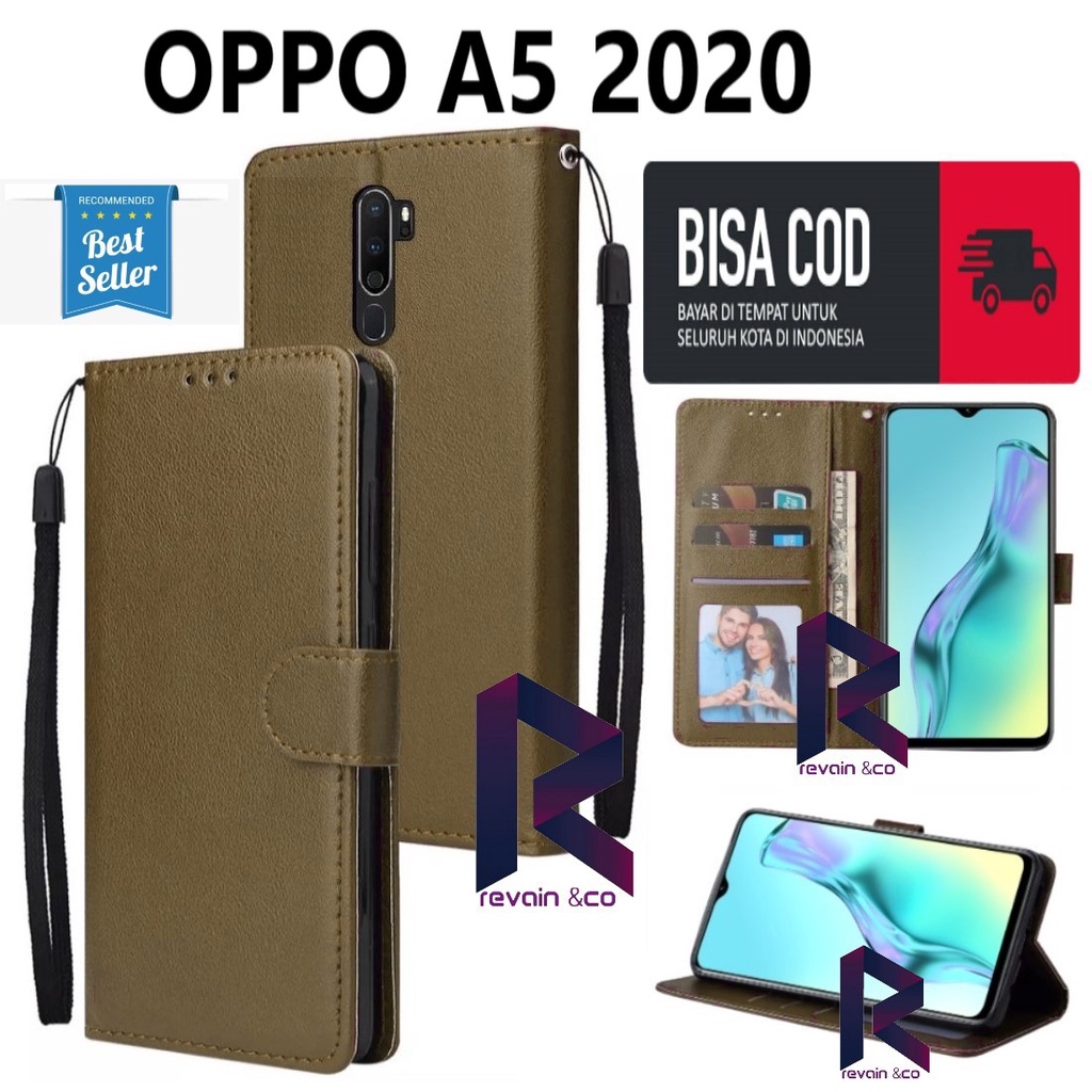 CASE DOMPET OPPO A5 2020 FLIP WALLET LEATHER KULIT PREMIUM SARUNG BUKA TUTUP FLIP CASE OPPO A5 2020