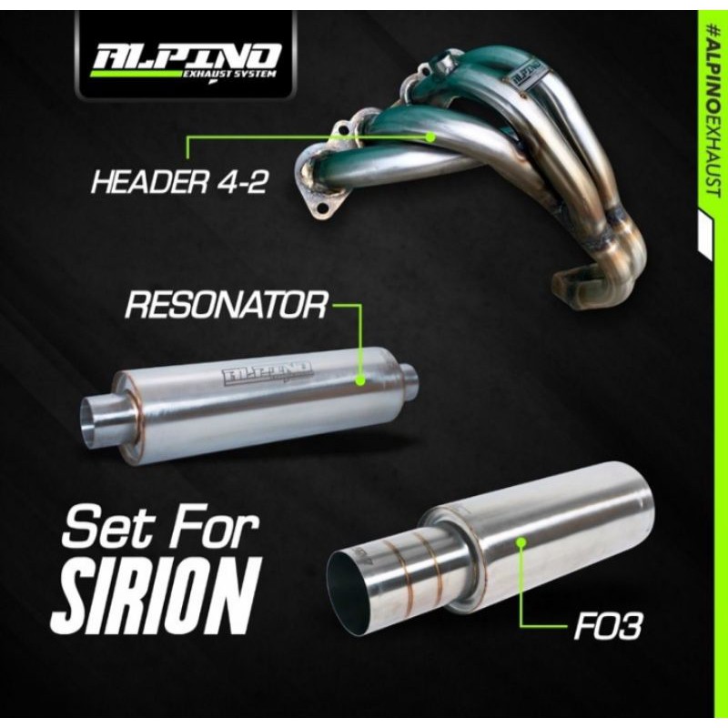 knalpot racing mobil merk alpino exhaust fullset untuk Sirion