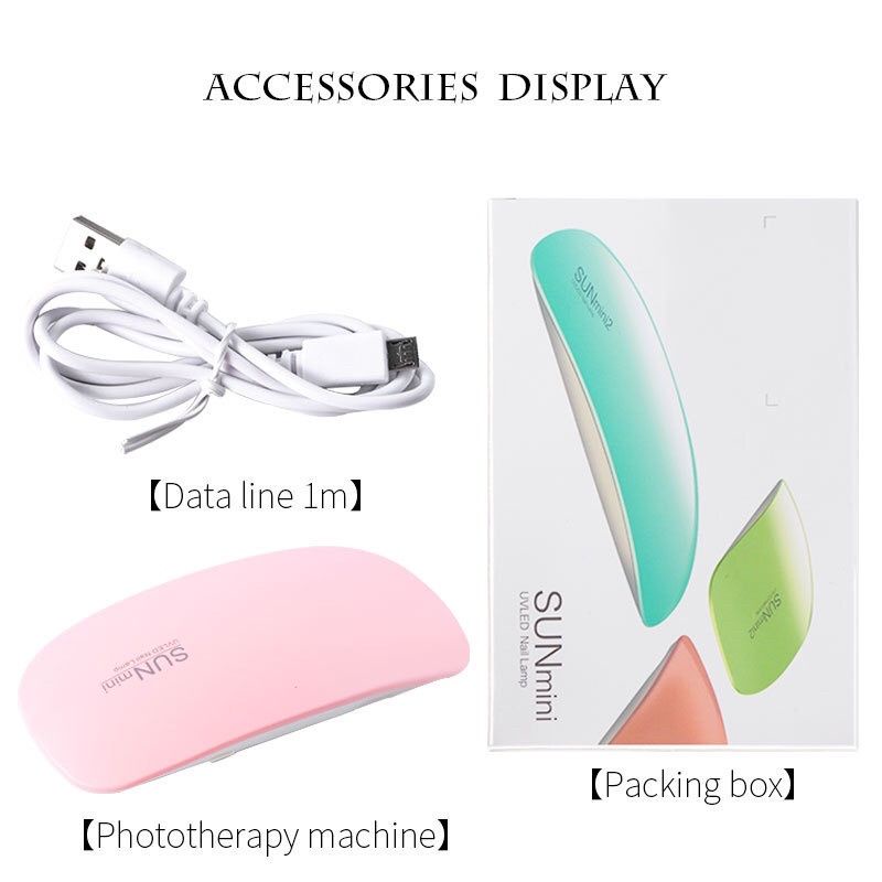 Lampu LED UV Mini 6W Portabel Nail Dryer Untuk Pengering Kutek Gel