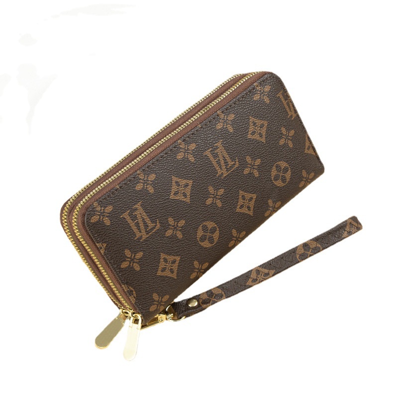 DOMPET PANJANG WANITA 2 RESLETING PREMIUM KULIT COKLAT CANDY WA446B7 BRANDED CEWEK SLOT KARTU UANG BESAR MUAT HP KOREA REMAJA KEKINIAN MURAH IMPORT BATAM