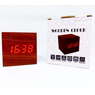  Jam  Meja Kayu  Jam  Digital LED  Jam  Unik Model Kayu  9 x 