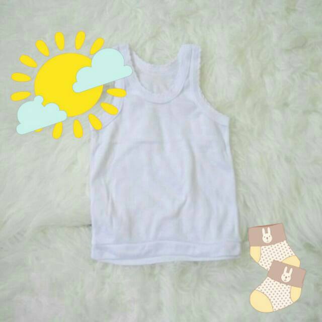 SINGLET ANAK UNISEX PUTIH TK SD SIZE S M L XL 3L 4L-ALEXAGROSIR