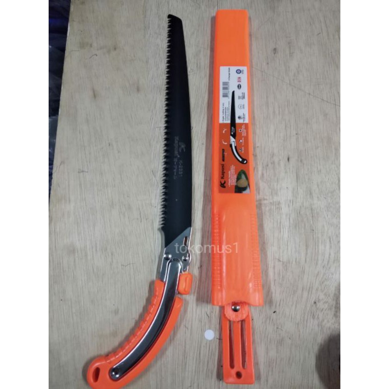 GERGAJI DAHAN KOPI /GERGAJICKAYU POHON KUAT TAJAM PRUNING SAW SARUNG ORANGE  KAPUSI K-2331