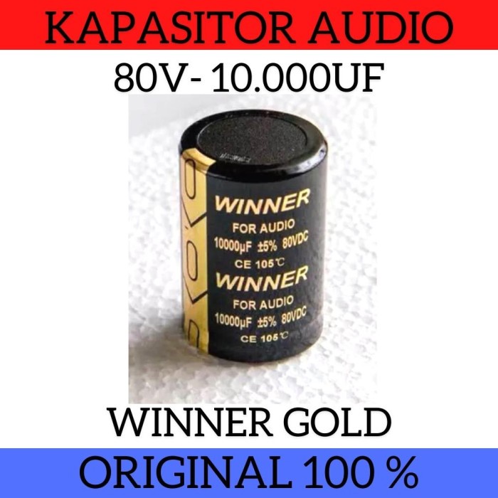 WINNER GOLD Kapasitor Audio FULL Elko Elco Capacitor 10000uF 80 V Volt