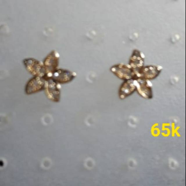 Anting Perak Lapis Emas 18karat