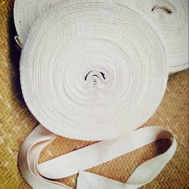 Pita katun warna natural 2,5cm