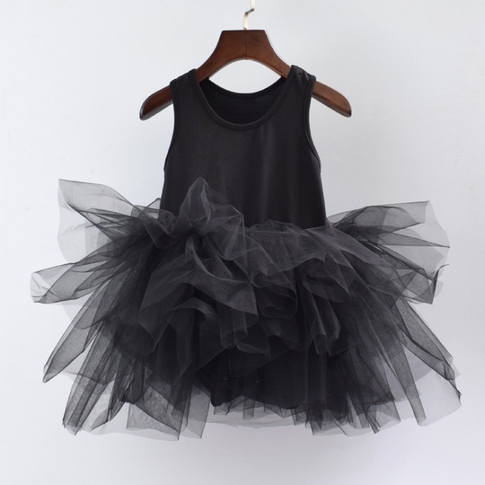 Baju ballet anak rok tutu fluffy bahan berkualitas - Hitam, M