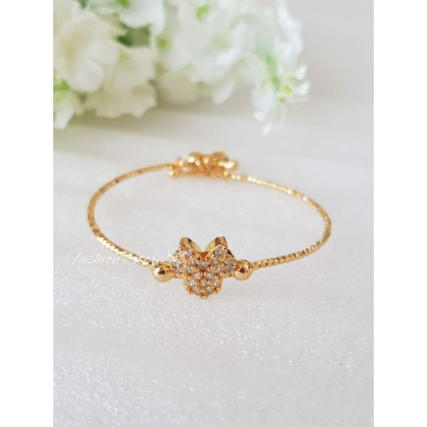 Gelang Mickey Dan Minnie Bangle Replica Emas Xuping Bangle Anak Dewasa Free Size Lapis emas 18k