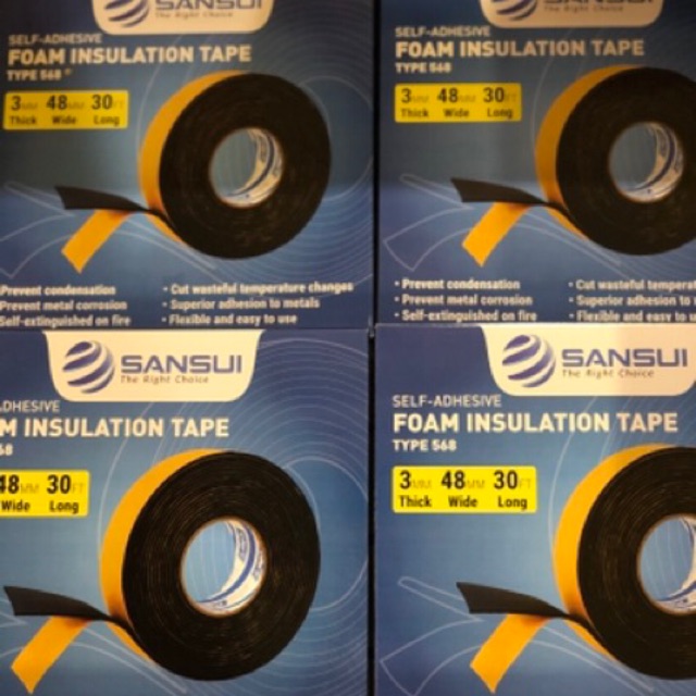 SANSUI type 568 self adhesive foam tape insulation 3mm x 48mm x 30feets