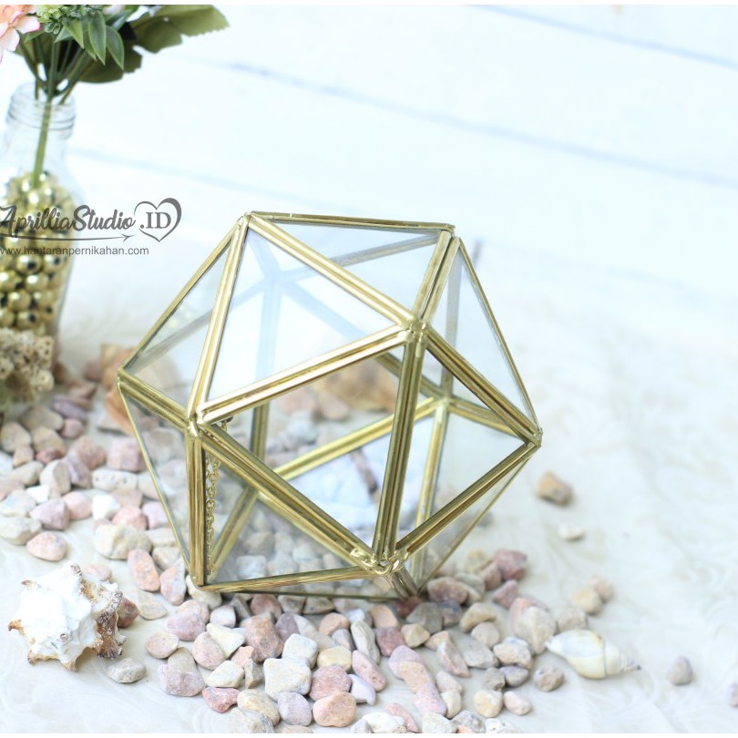 Kotak Perhiasan | Ringbox Terarium Ball Dimension UK 13x13x13 cm