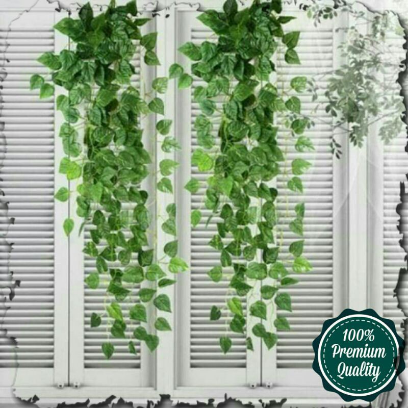 DAUN TANAMAN GANTUNG ROTAN SRIGADING BUNGA HIAS PLASTIK BUNGA GANTUNG DEKORASI DINDING KAMAR RUMAH