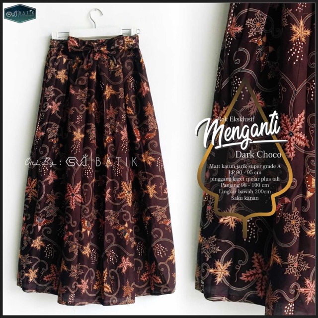 ROK BATIK PANJANG ROK SOGAN PANJANG BATIK SKIRT SOGAN SKIRT ROK PANJANG BATIK PEKALONGAN BATIK KATUN