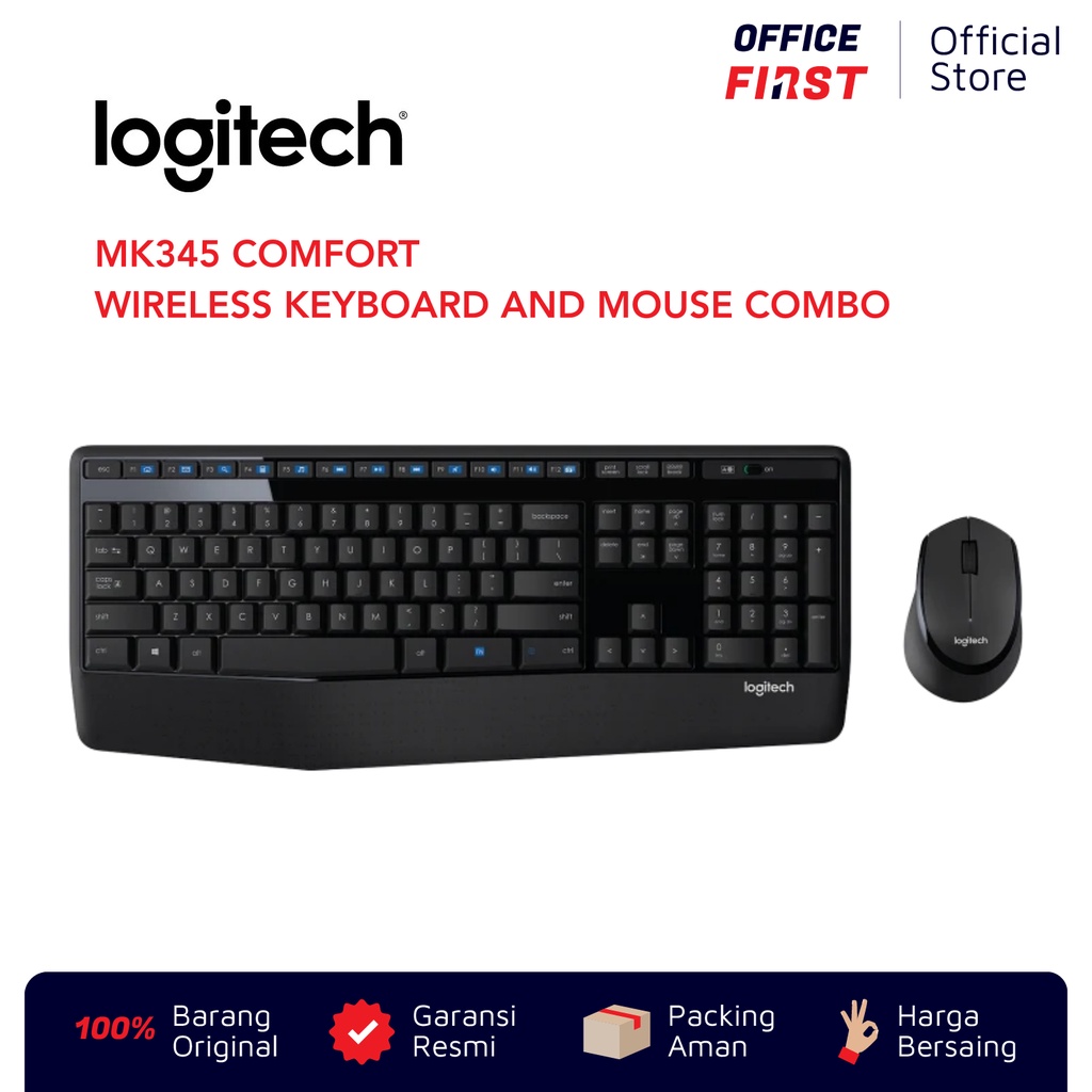 Logitech MK345 Comfort Wireless Keyboard Mouse Combo / USB MK 345