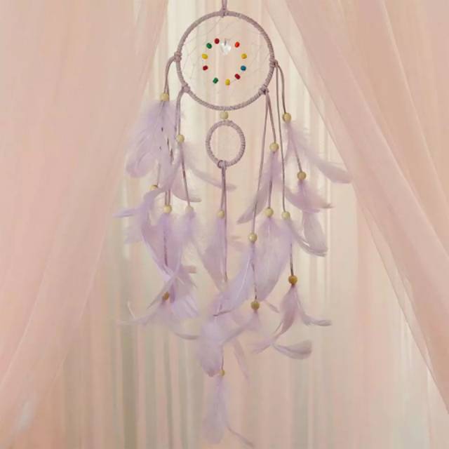 Pajangan Gantung Dream Catcher Bulu