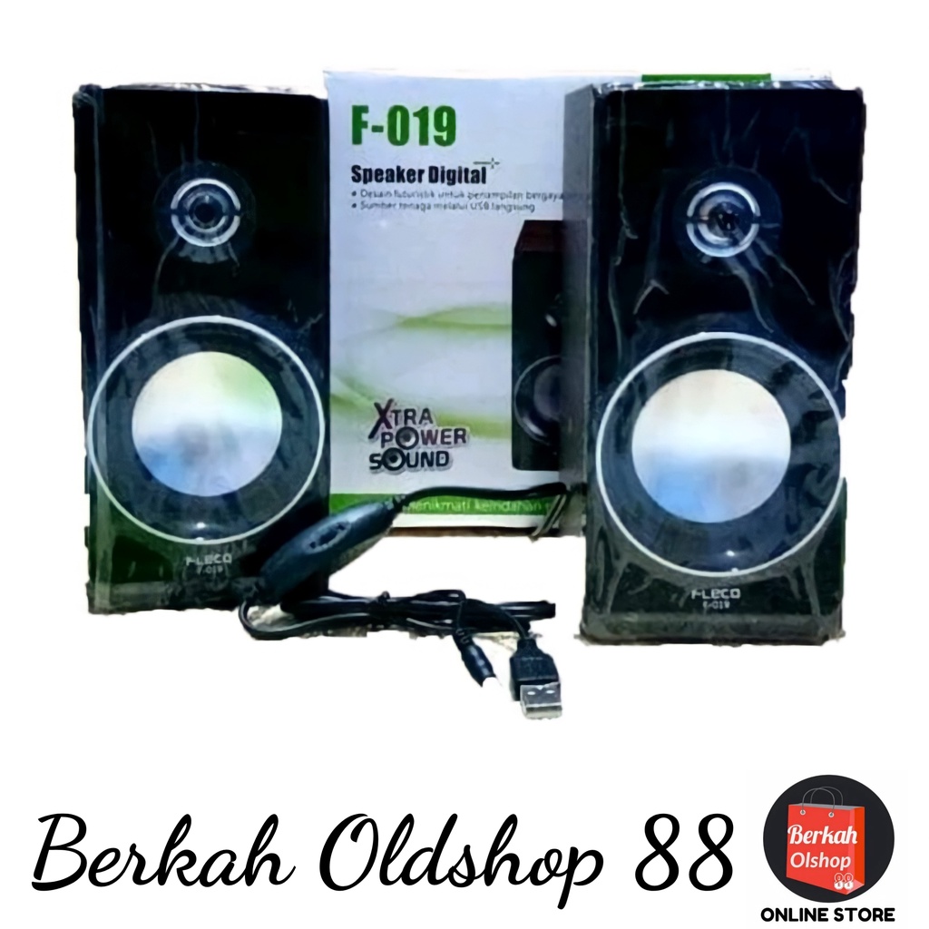 Berkah Oldshop 88 - Speakers Aktif FLECO F-019 Digital Musik Audio Komputer