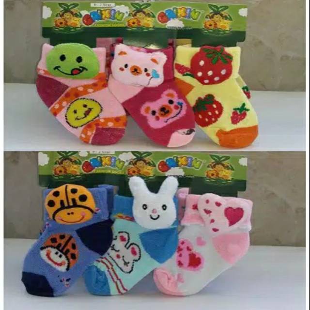 Kaos kaki bayi BONEKA isi 3 pasang perlengkapan bayi lahir