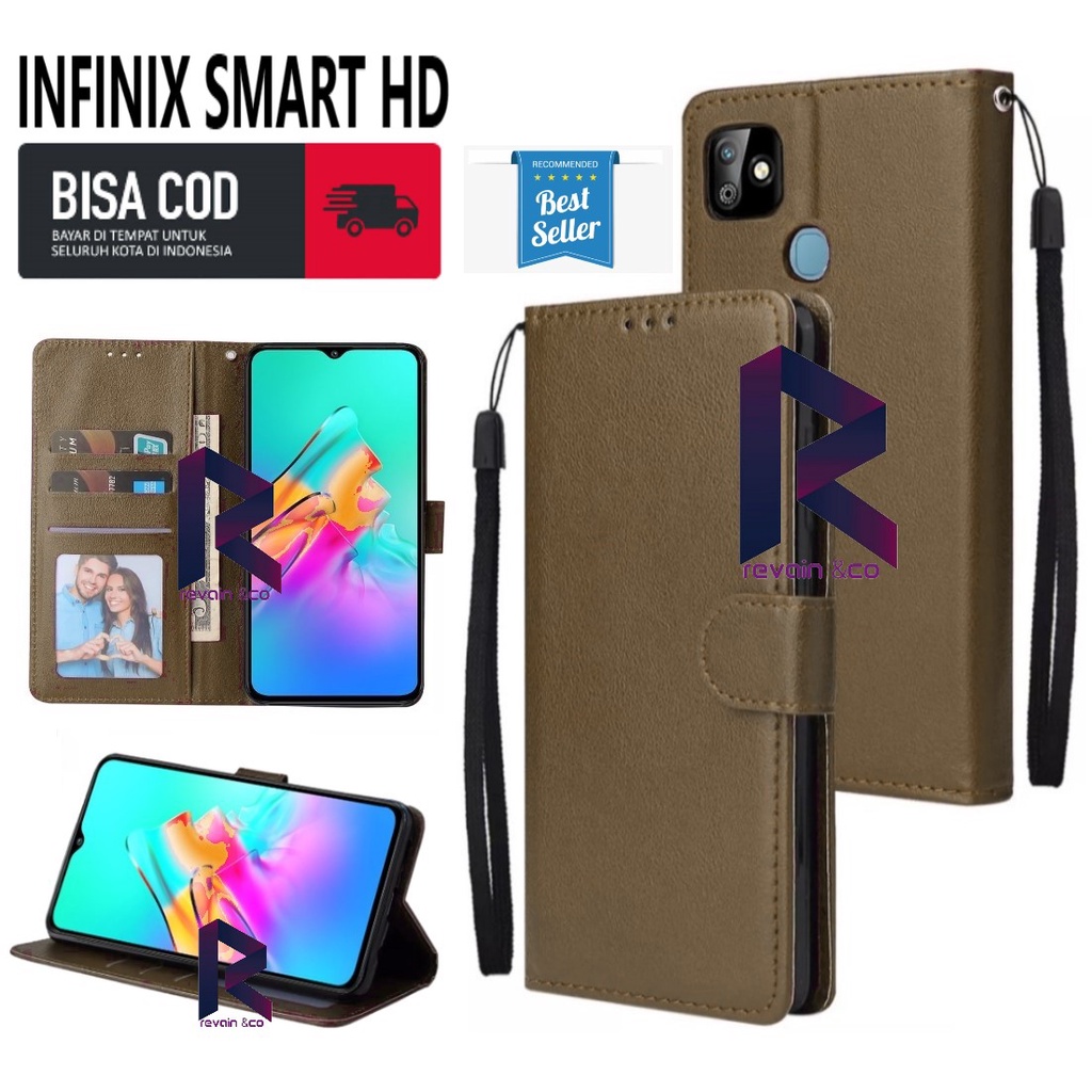 CASE INFINIX SMART HD FLIP WALLET LEATHER KULIT PREMIUM FLIP COVER SARUNG BUKA TUTUP FLIP CASE INFINIX SMART 5