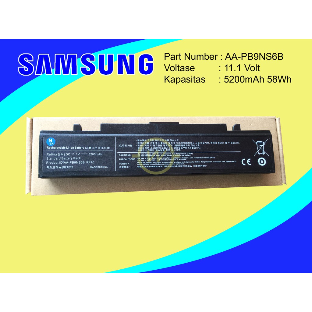 Baterai Laptop Samsung NP355 NP355V4X NP355E4X NP300 NP300E NP300E4X R428 R470 RV413 AA-PB9NS6B