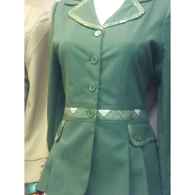 Stelan blazer pns/limnas/hijau lumut batik