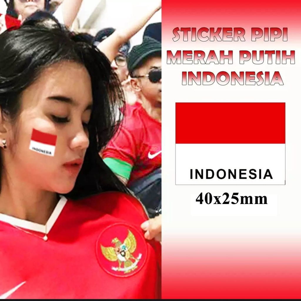 Sticker / Stiker Pipi Muka Tangan Bendera Merah Putih AKSESORIS KEMERDEKAAN BISA COD