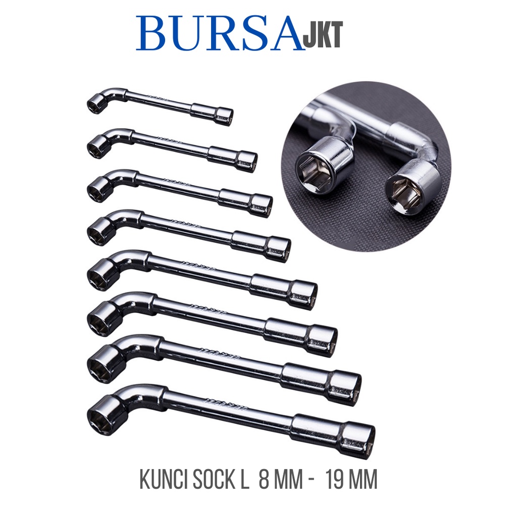 KUNCI SOK SOCK SHOCK WRENCH L PENDEK 1/2 6PT DUAL 17 MM