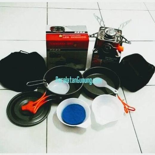 Paket Hemat Kompor Portable dan nesting cooking set 2 person