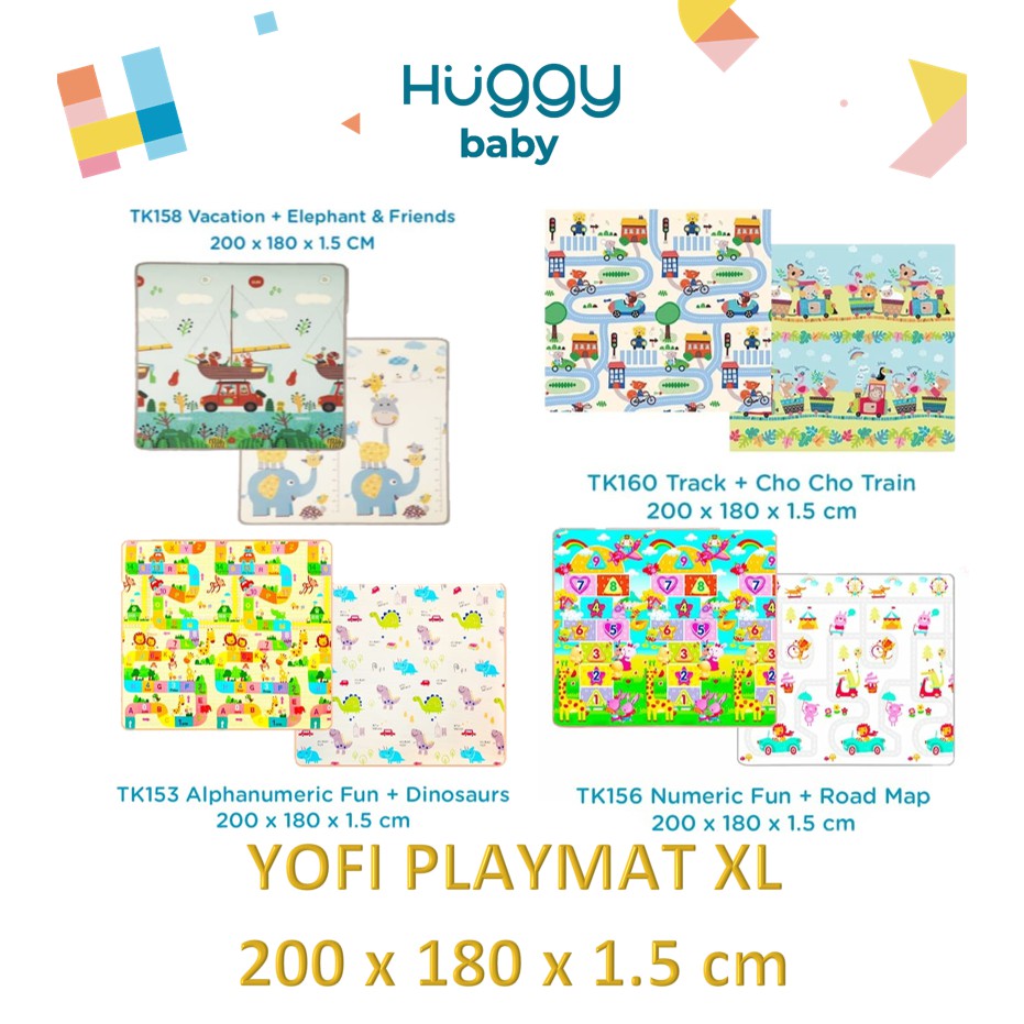 Yofi Playmat Bayi XL Ukuran Super Besar 200x180 cm Tebal 1.5cm