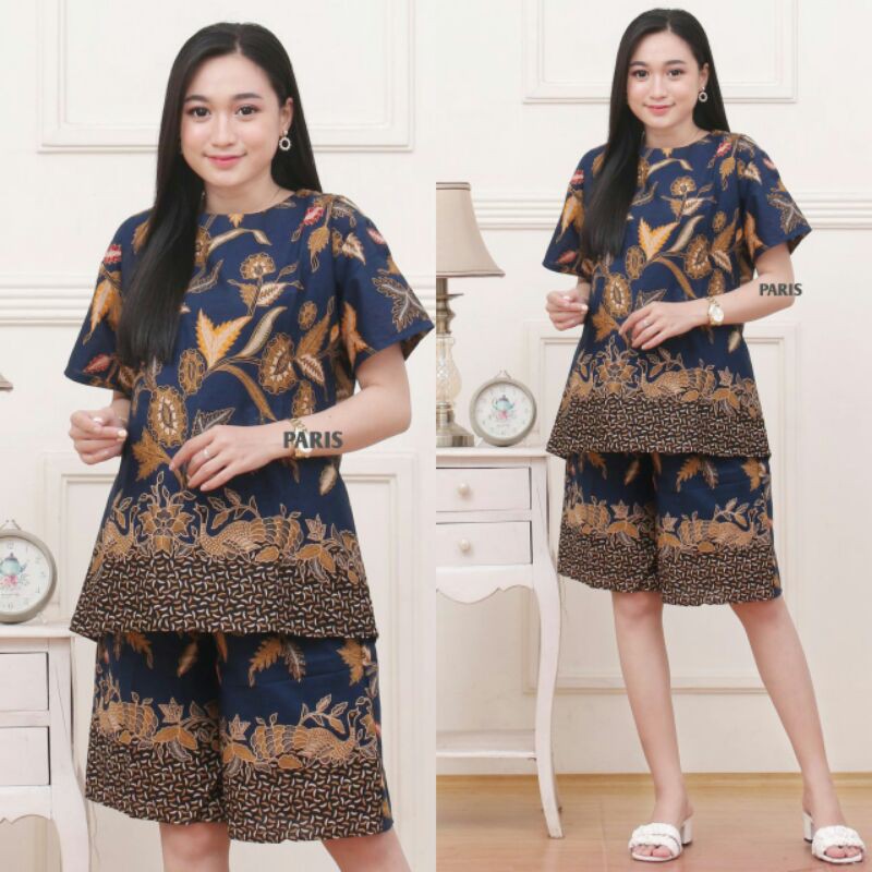 Piyama Lengan Pendek Motif Baru 2 / Unggul Jaya / Piyama Batik Baju Tidur