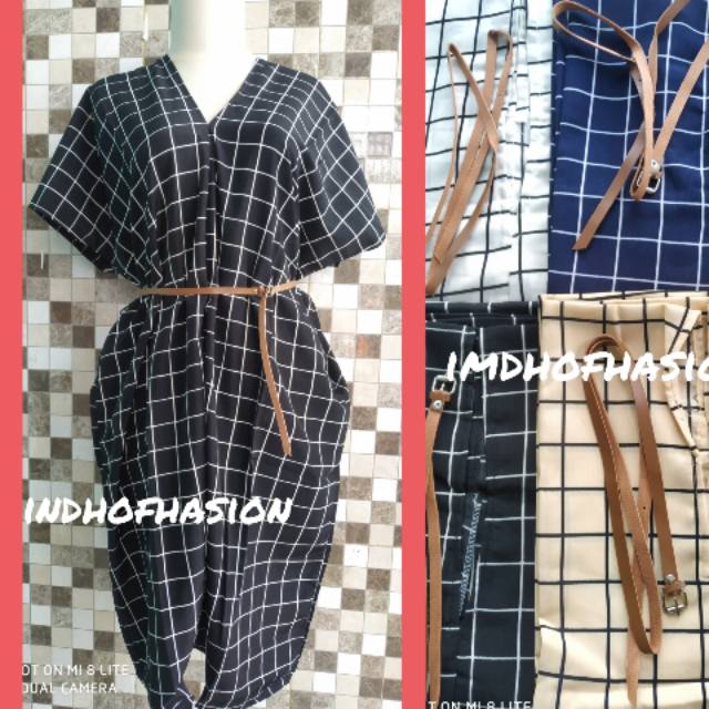 TUNIK KAFTAN MOTIF KOTAK