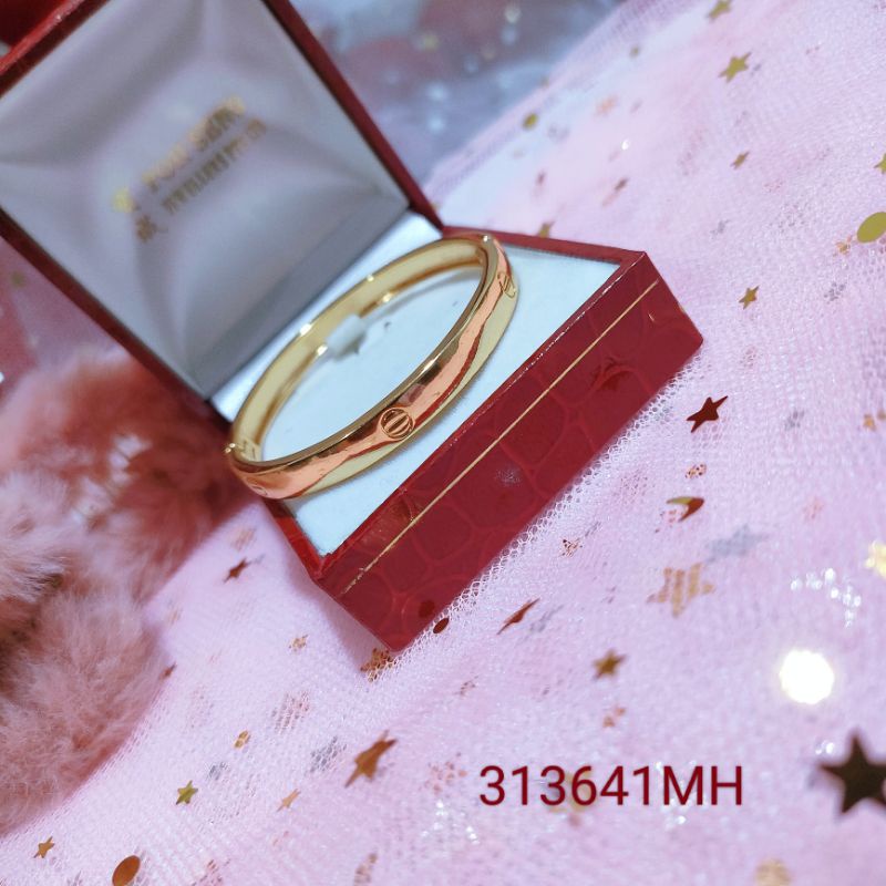 Gelang Bangle Anak Titanium Anti Karat Lapis Emas641MU
