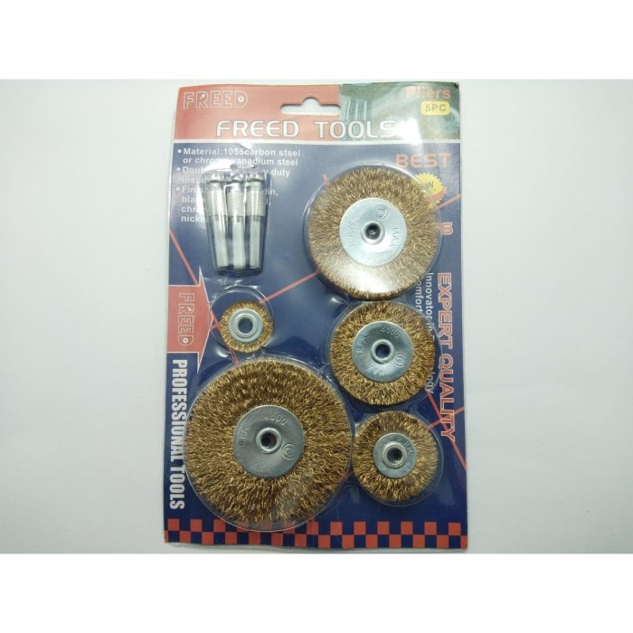 Sikat Kawat Besi Wire Brush Bor Mangkok 5pcs Set Mata Bor Piring