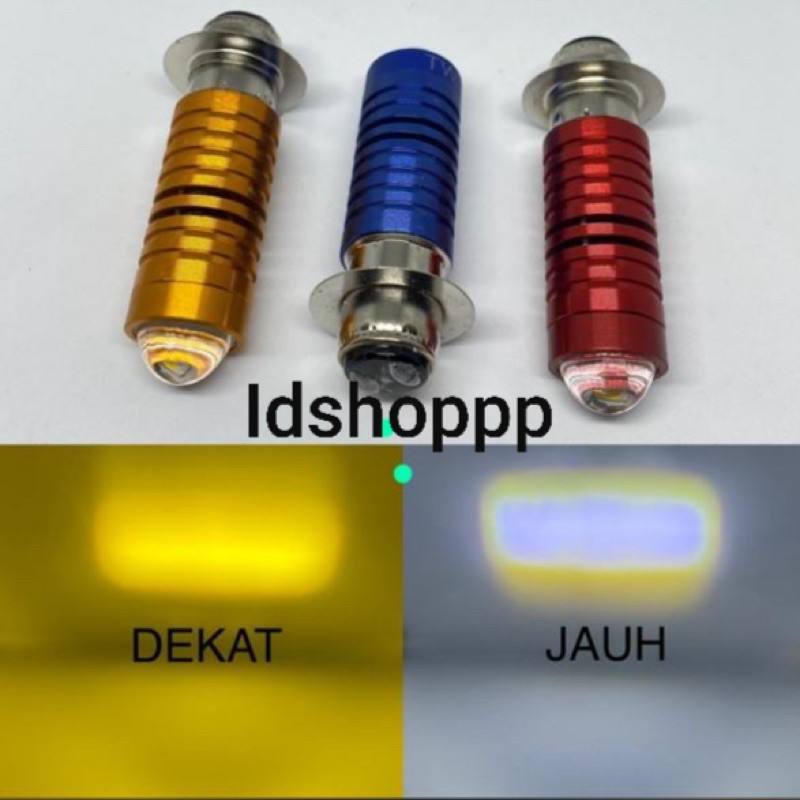 lampu led laser h6 2warna hi-low putih-kuning