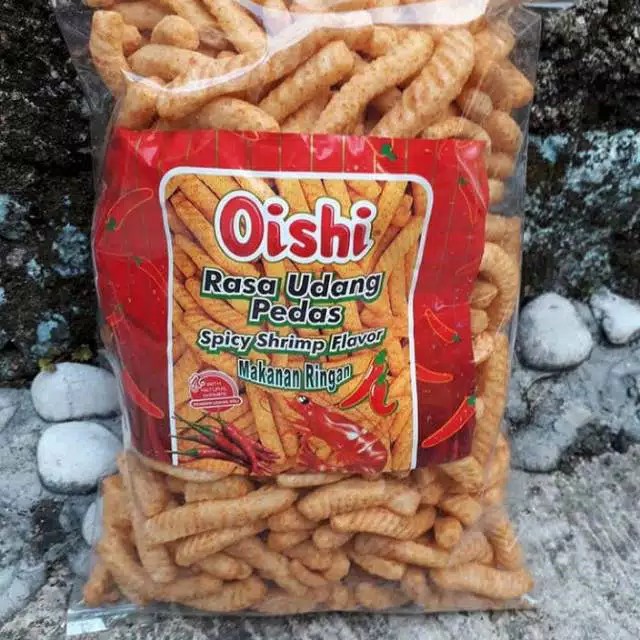 

Oishi Udang Pedas Kiloan Asli 200gram / Snack Kiloan Asli Oishi Udang Pedas 200gr